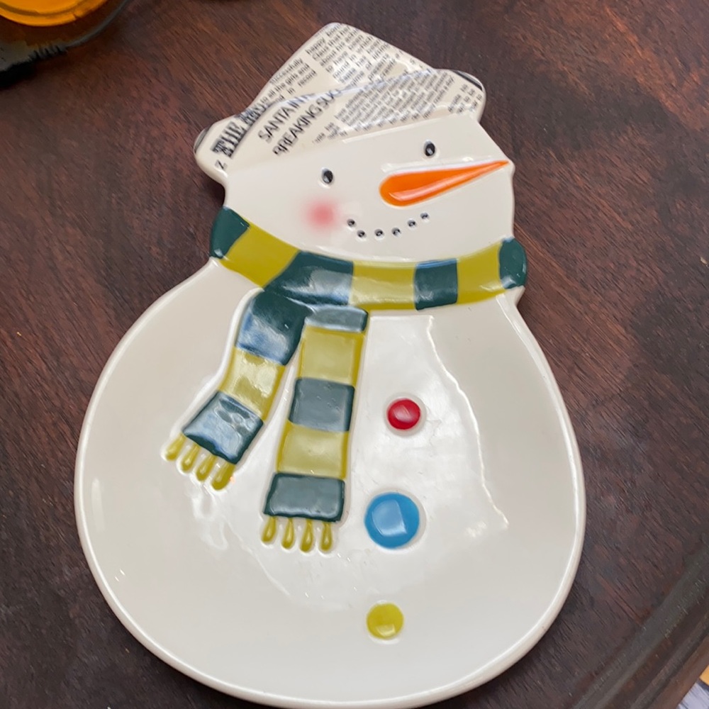 Sur la table Snowman cookie plate  10”